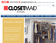 Tablet Screenshot of closetmaid.co.uk